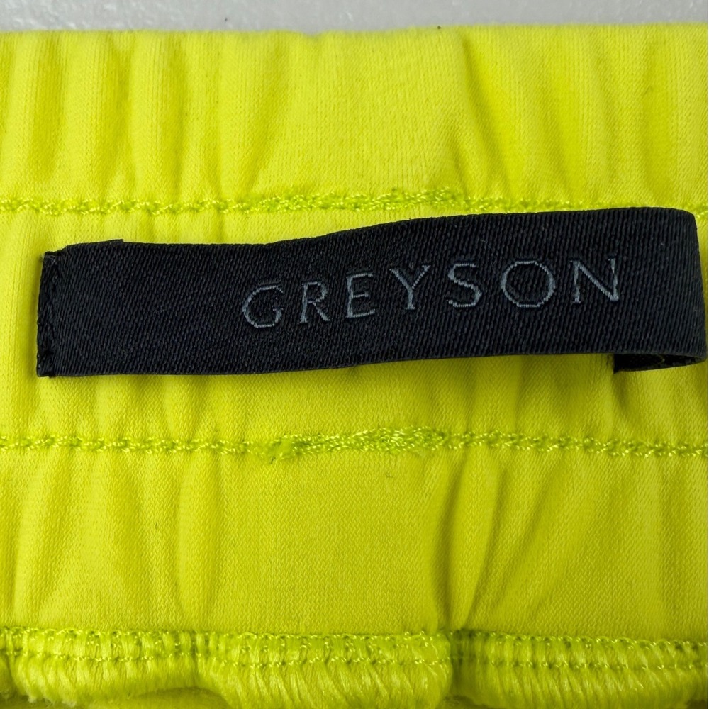 Greyson Mens Montauk Jogger Neon Yellow Athletic Pants Wolf Logo Size L - Picture 4 of 8